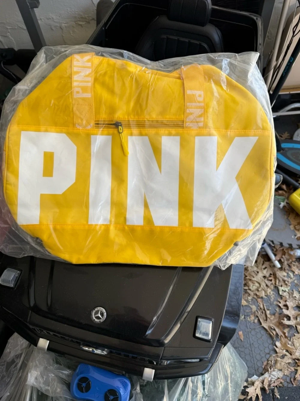 PINK Yellow Logo Duffle Bag - Picture 3 of 3